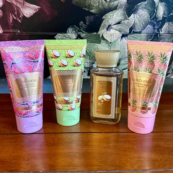 NEW4-Pc Bath & Body Works Travel Sized Body Cream & Body Wash - Picture 1 of 2